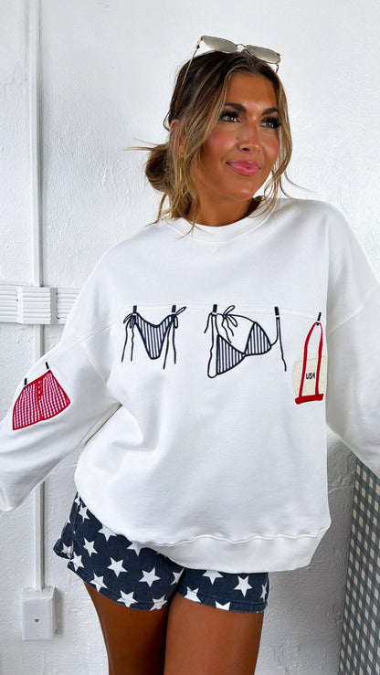 Sandbar Sparkler Sweatshirt, White