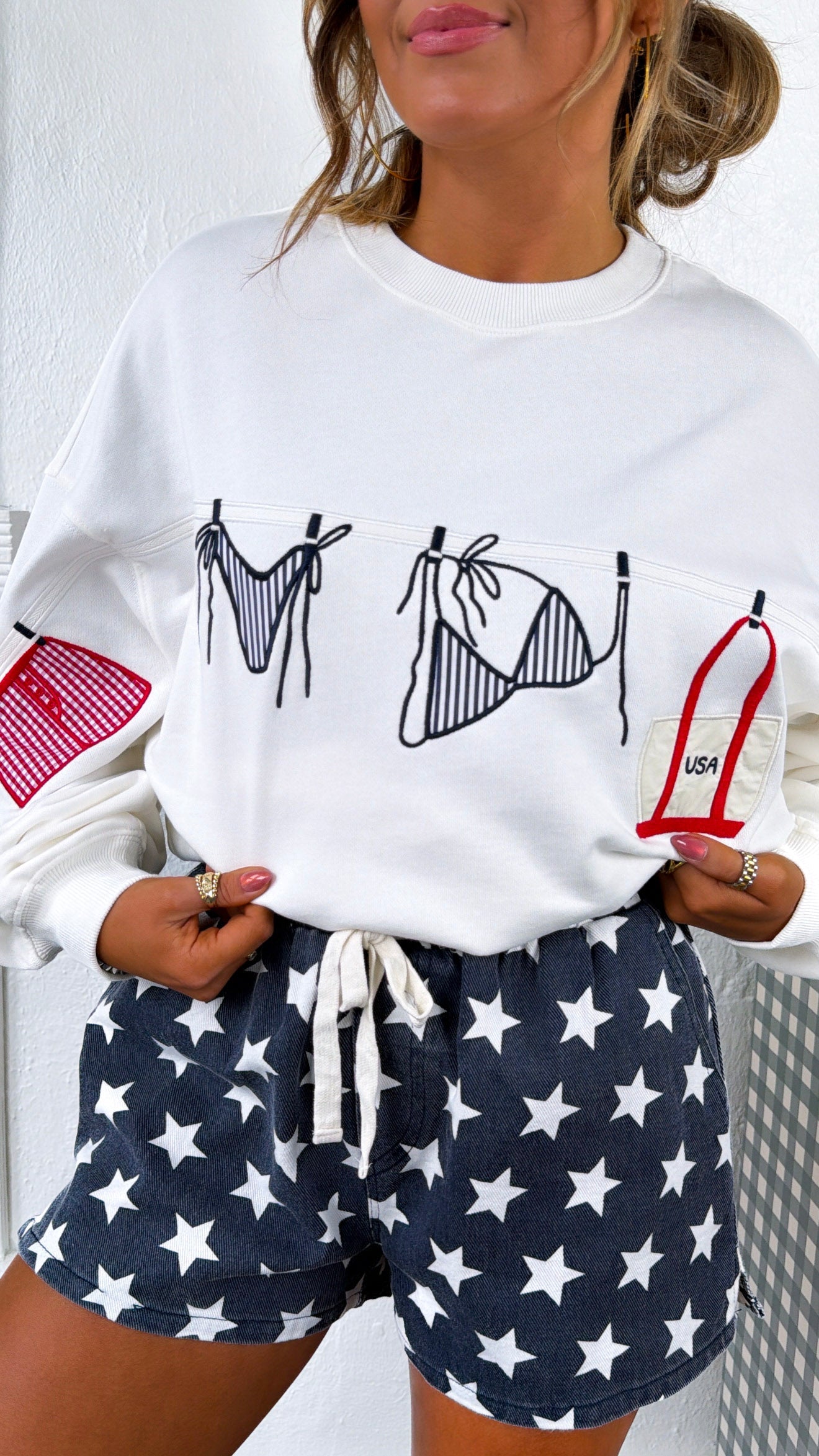 Sandbar Sparkler Sweatshirt, White
