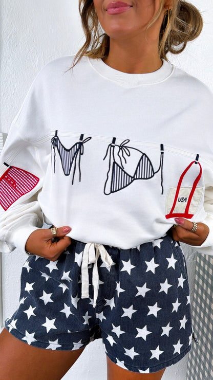 Sandbar Sparkler Sweatshirt, White