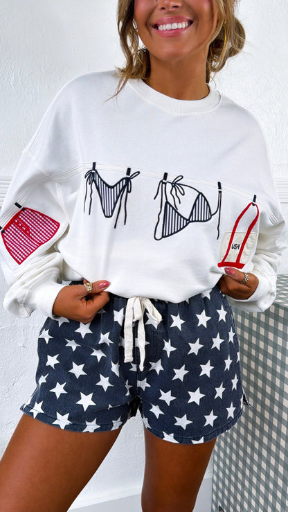 Sandbar Sparkler Sweatshirt, White