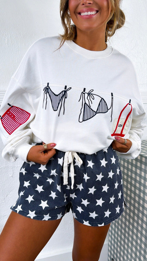Sandbar Sparkler Sweatshirt, White