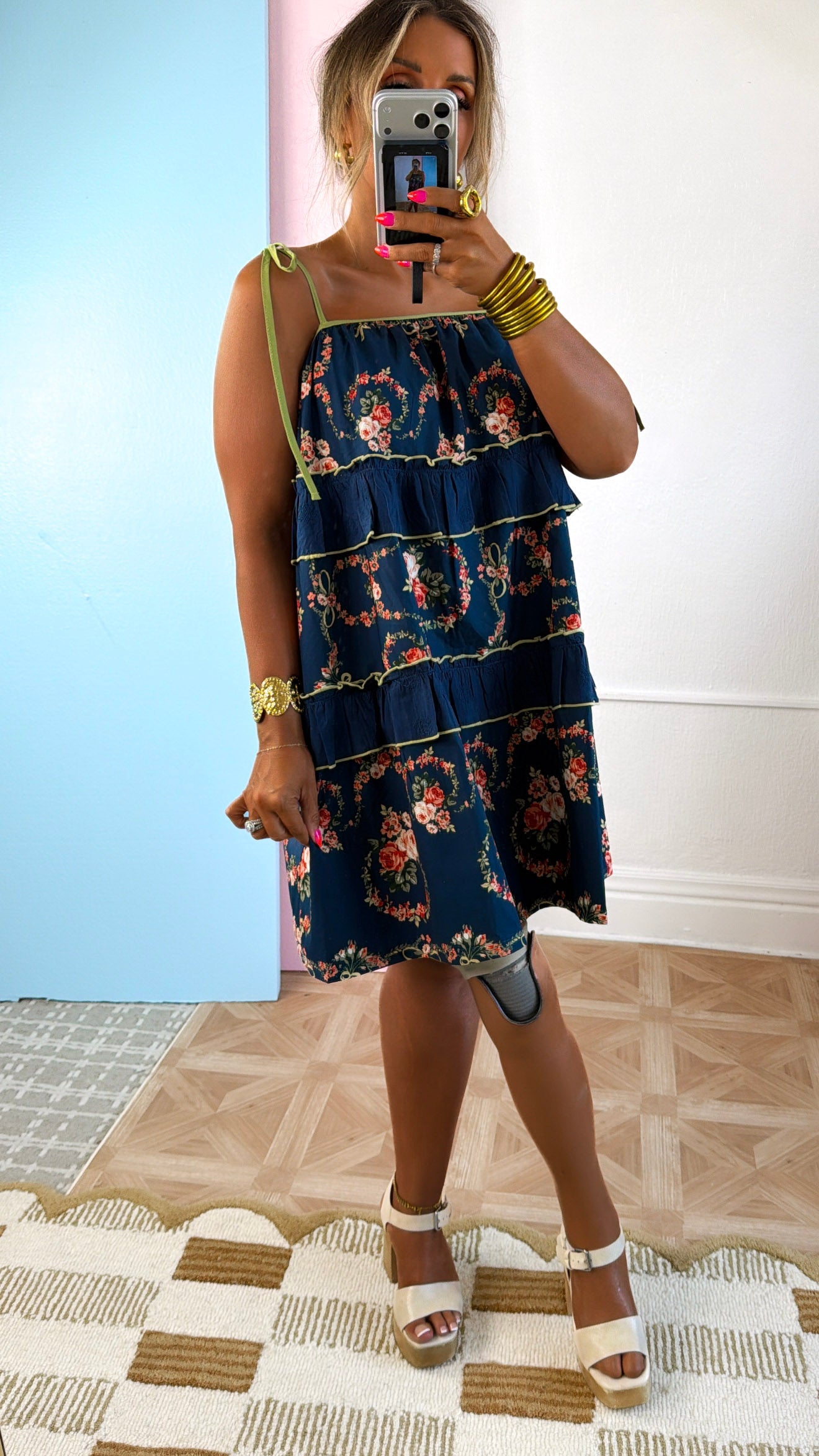 Summer Flow Mini Dress, Navy