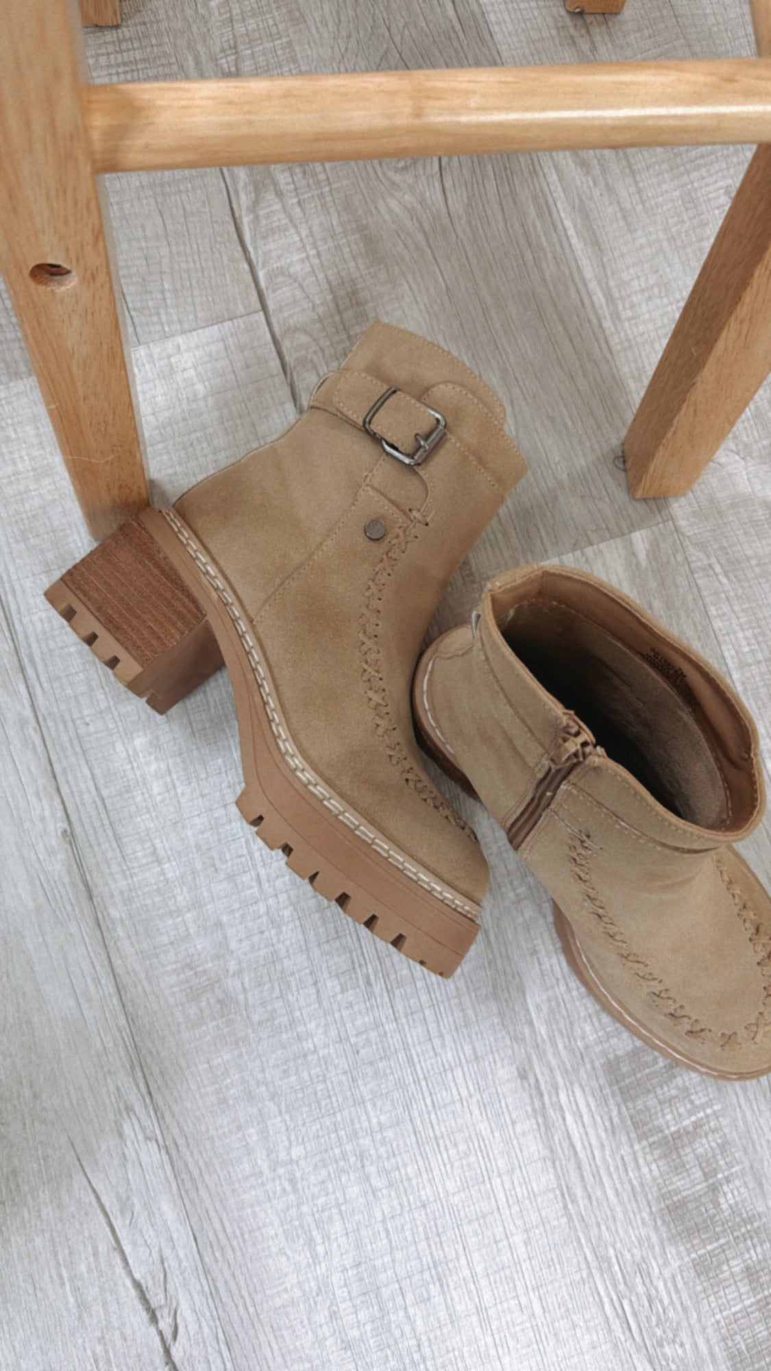 Ridge Platform Buckle Bootie, Sand