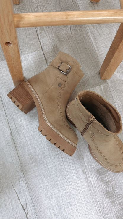 Ridge Platform Buckle Bootie, Sand