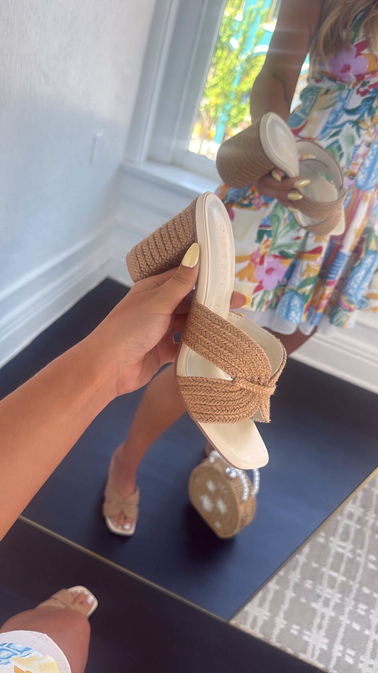 The Santiago Raffia Heel, Toffee