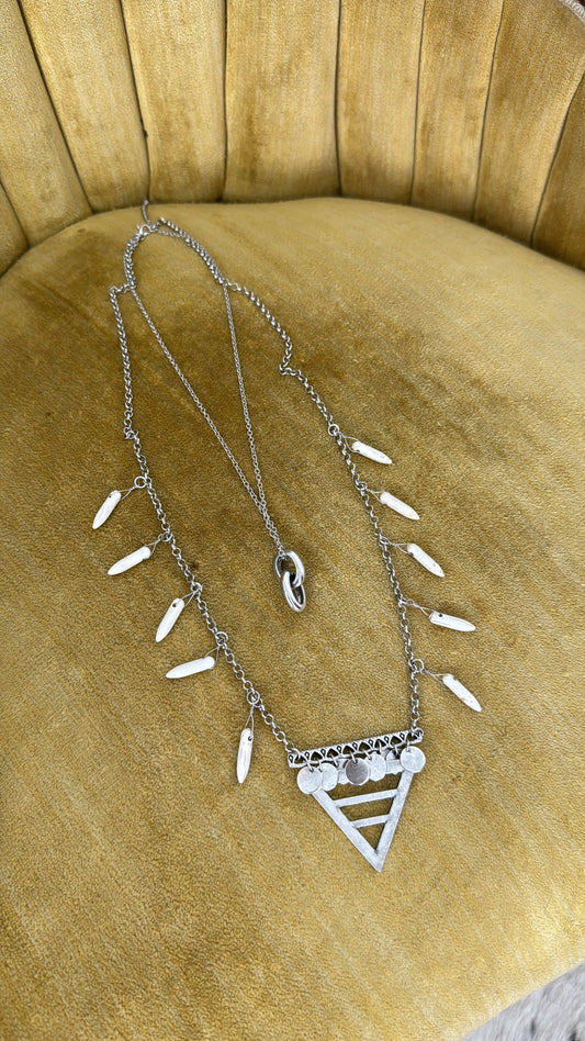 Soul Seeker Coin Necklace, Silver