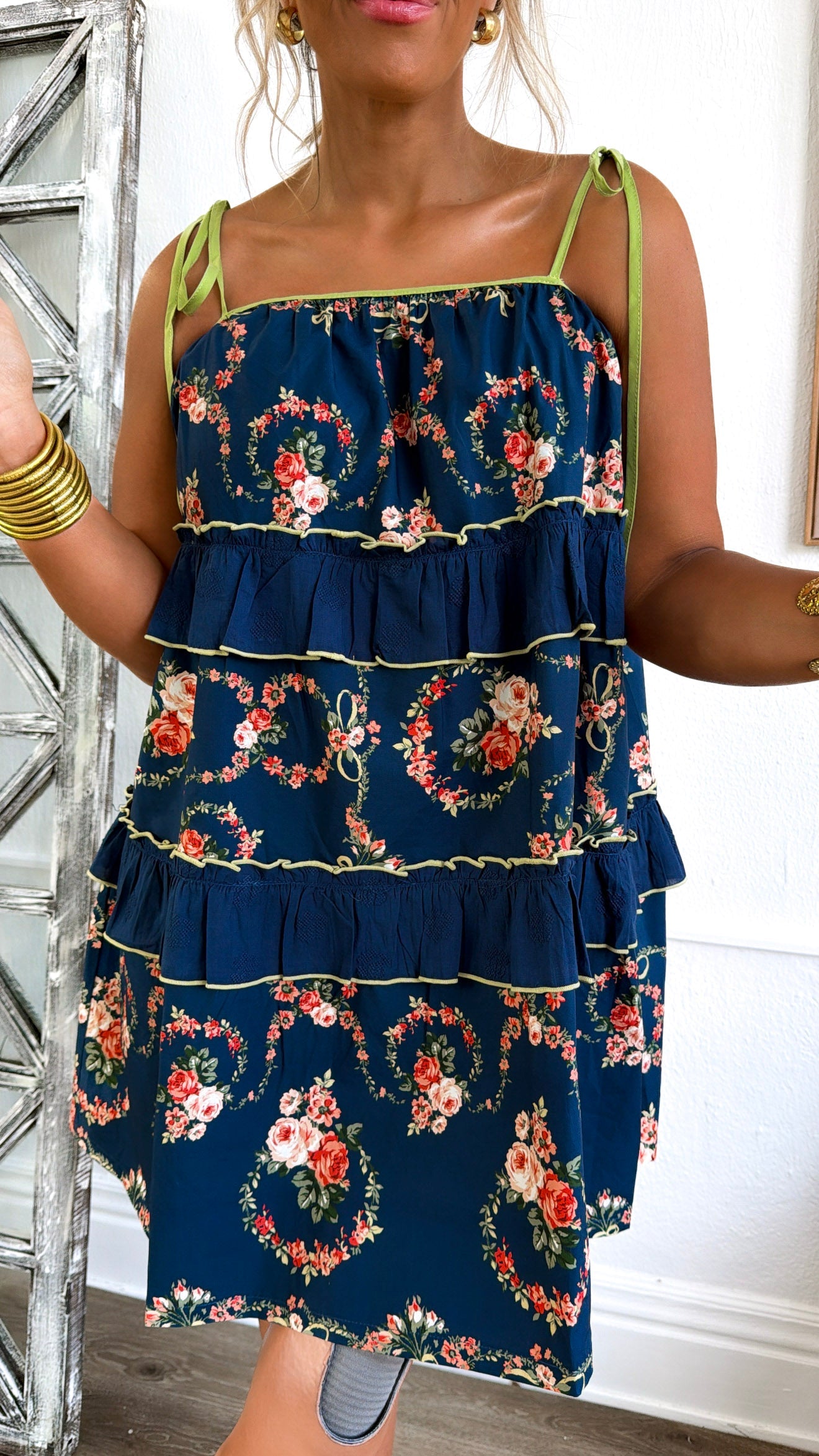 Summer Flow Mini Dress, Navy