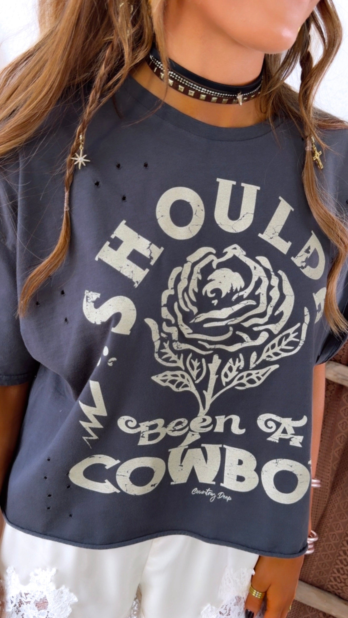 Shoulda Been Graphic Tee, Vintage Black