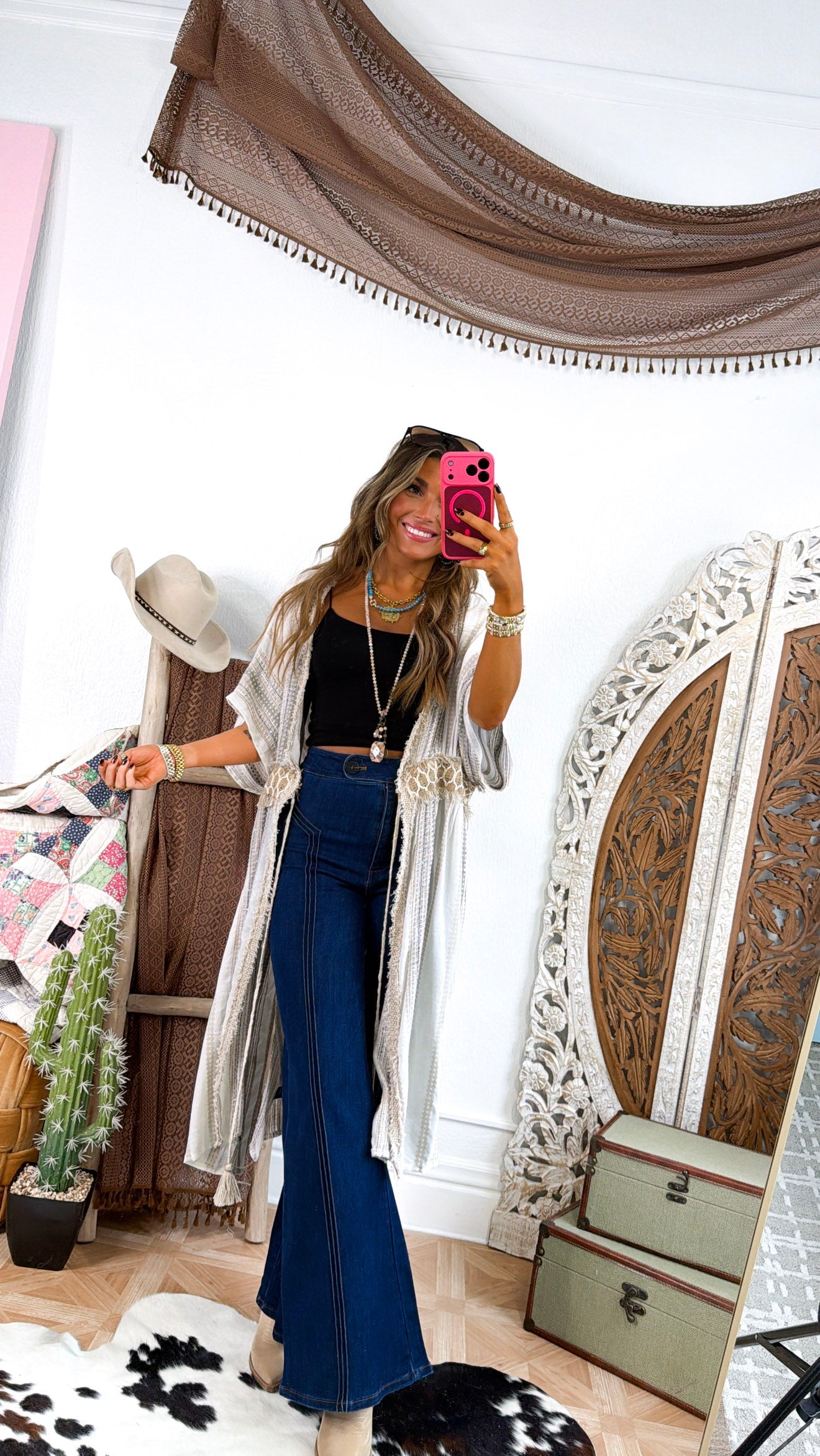 Saige Trail Kimono, Natural Multi