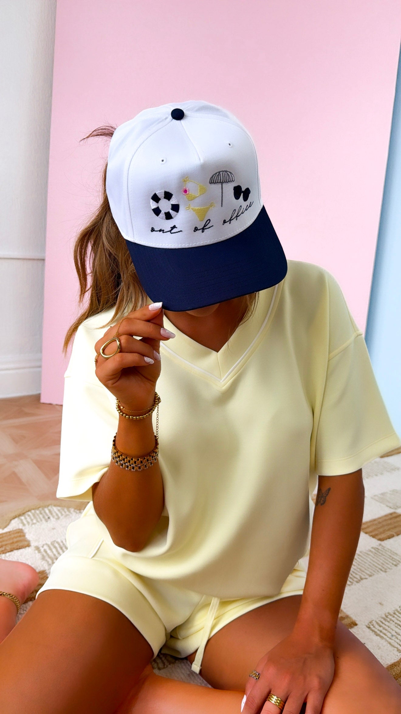 Take It Slow Two Piece Set, Lemon/Cream
