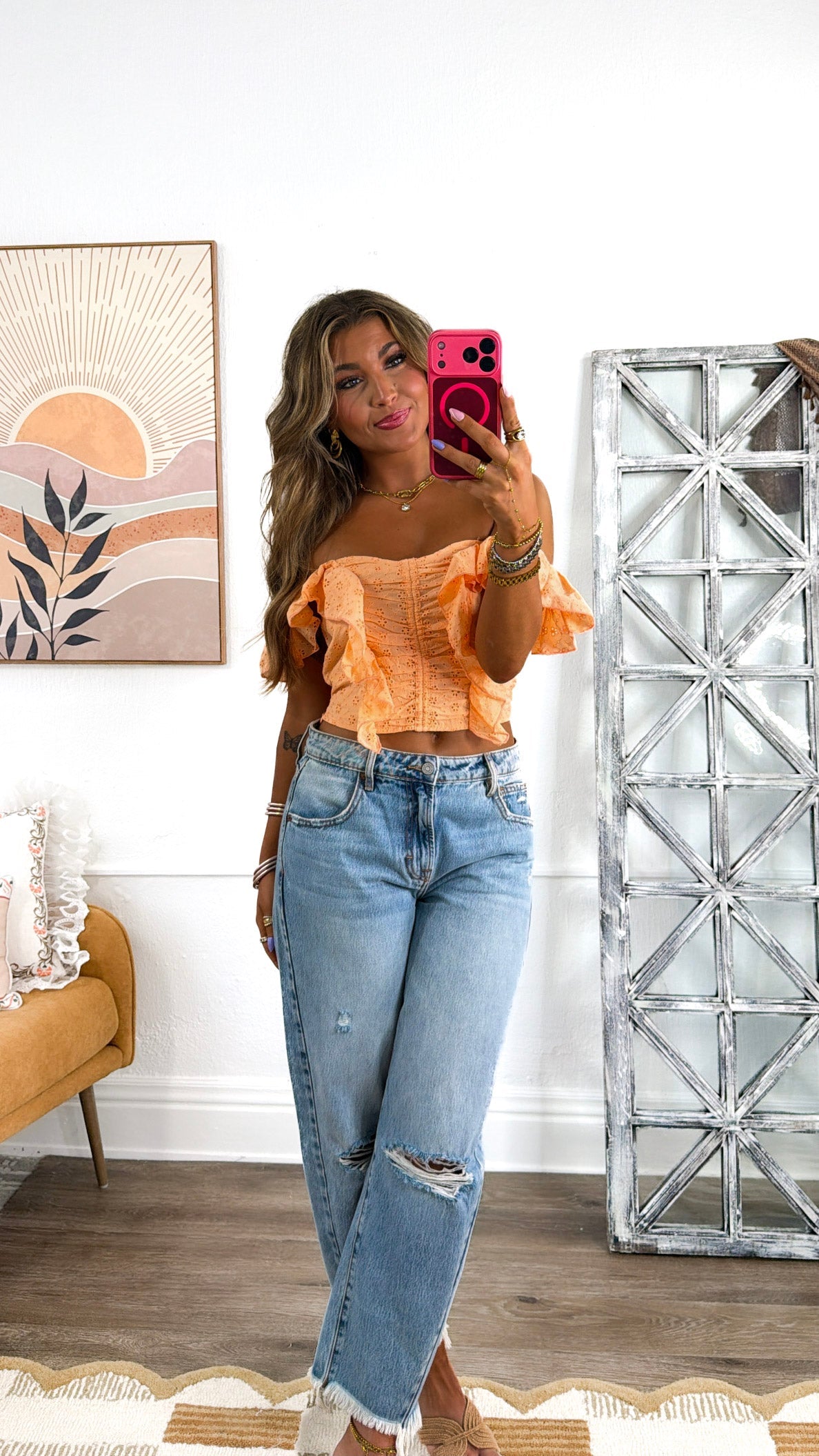 Sunny Daze Tank Top, Peach Fuzz