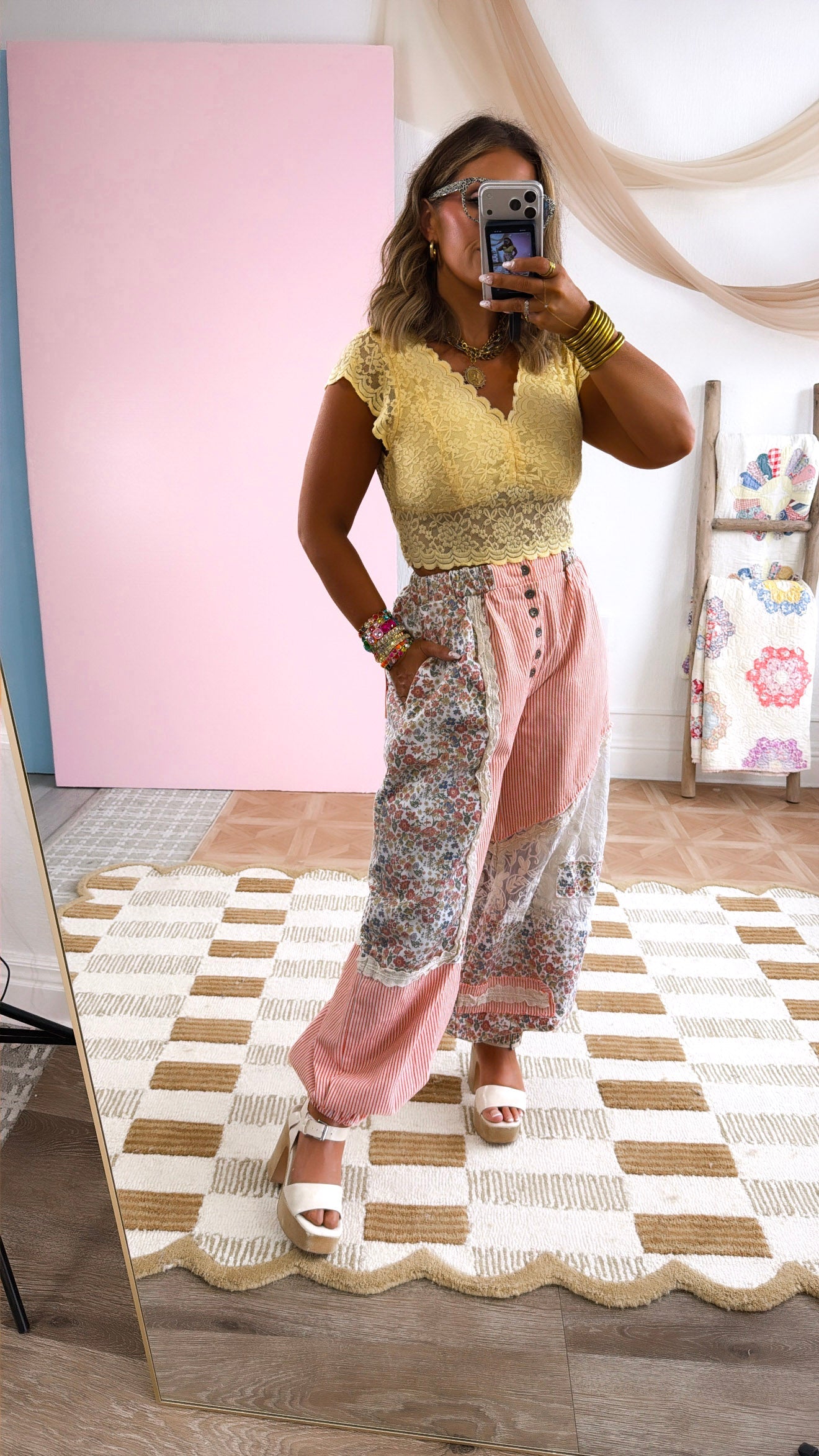 Whispered Lace Top, Butter Yellow