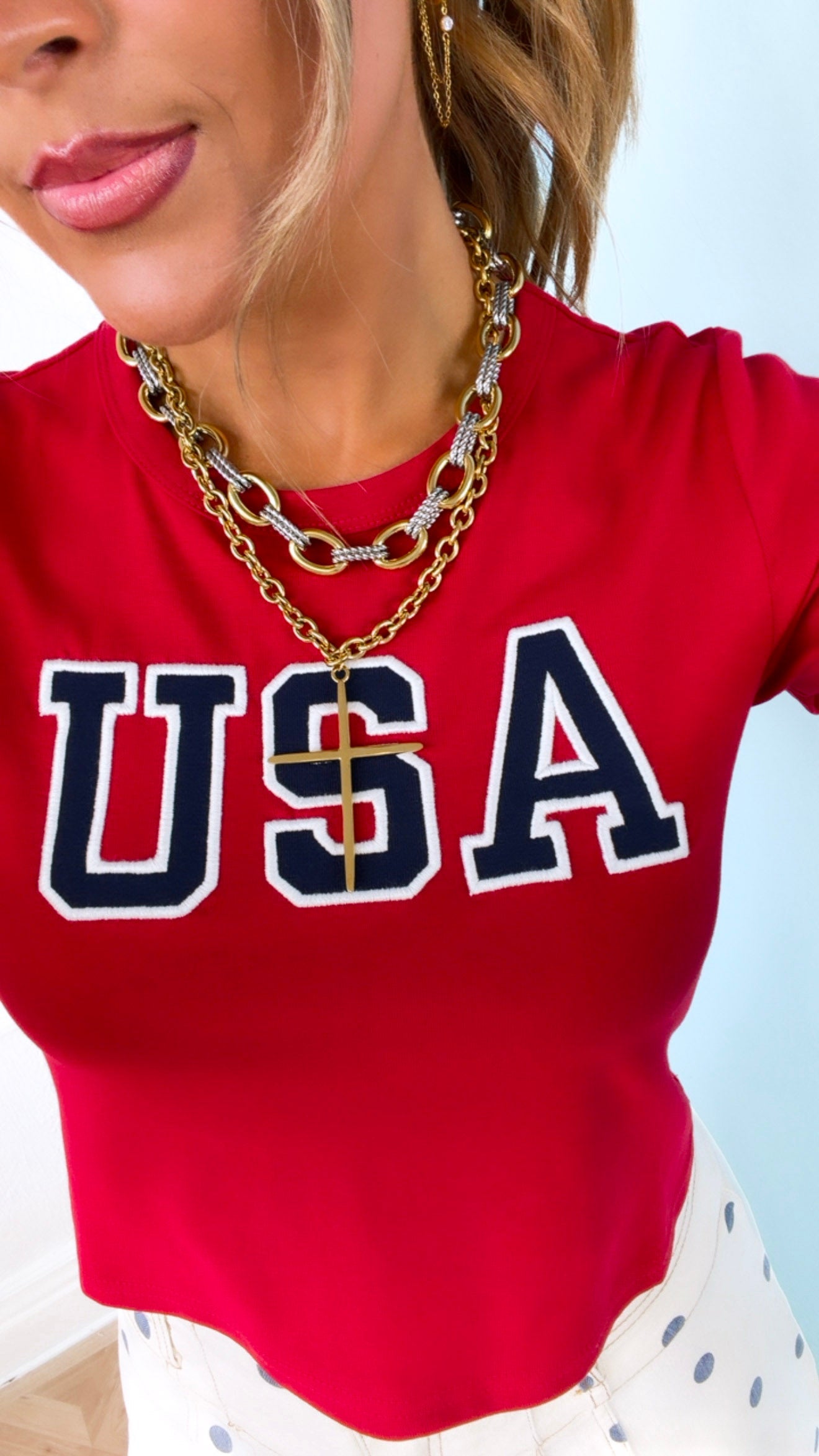 USA Graphic Tee, Red