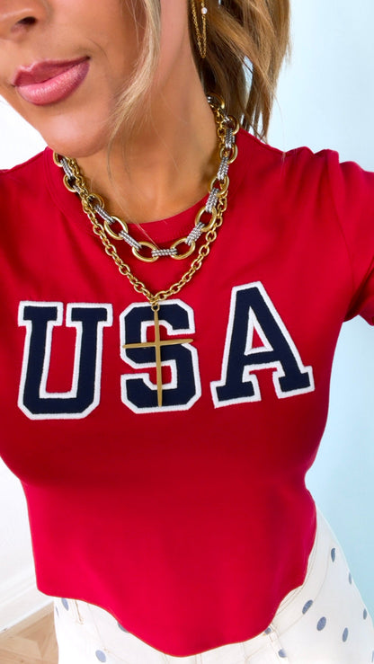 USA Graphic Tee, Red