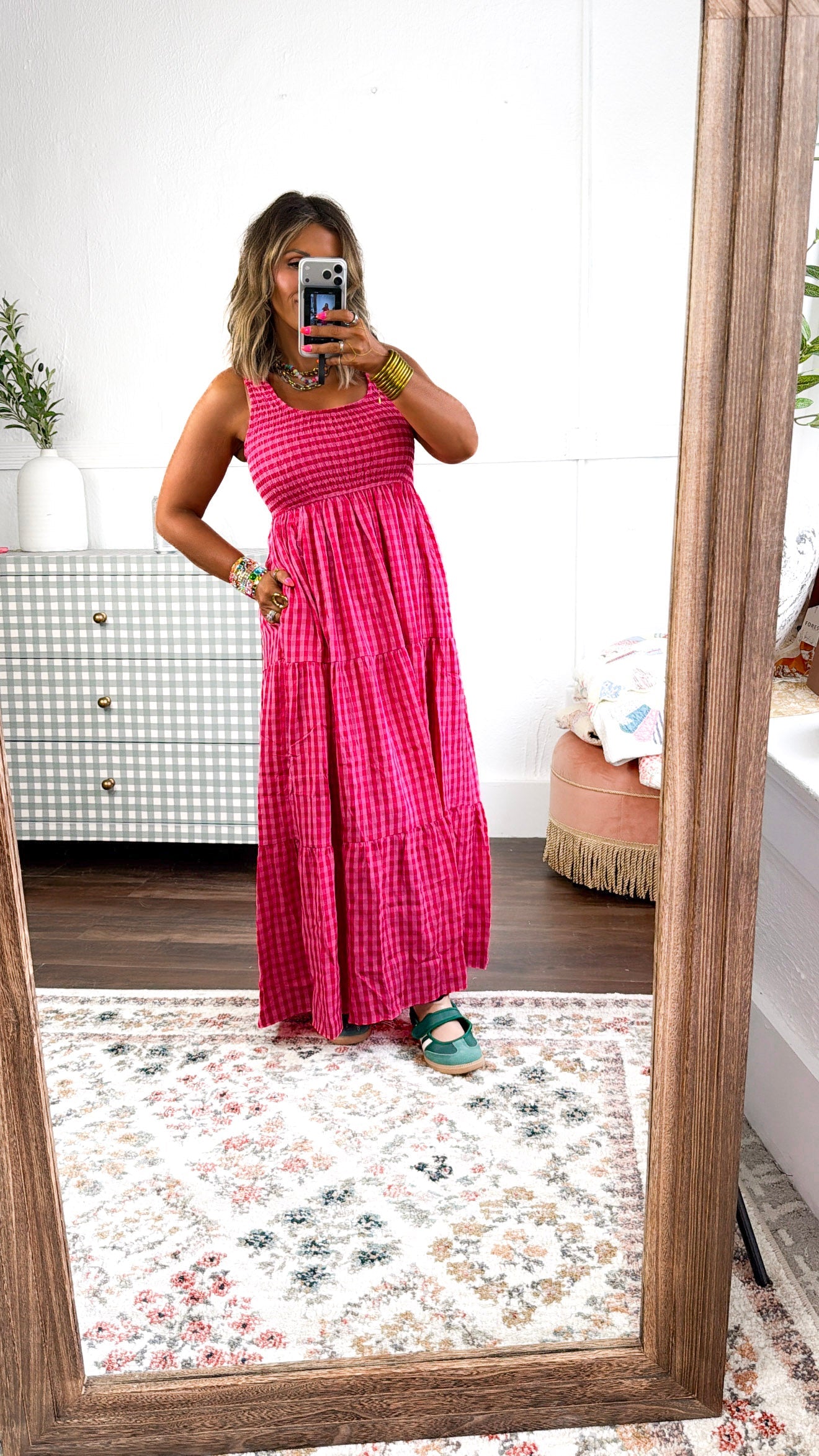 Strawberry Lemonade Maxi Dress, Fuchsia