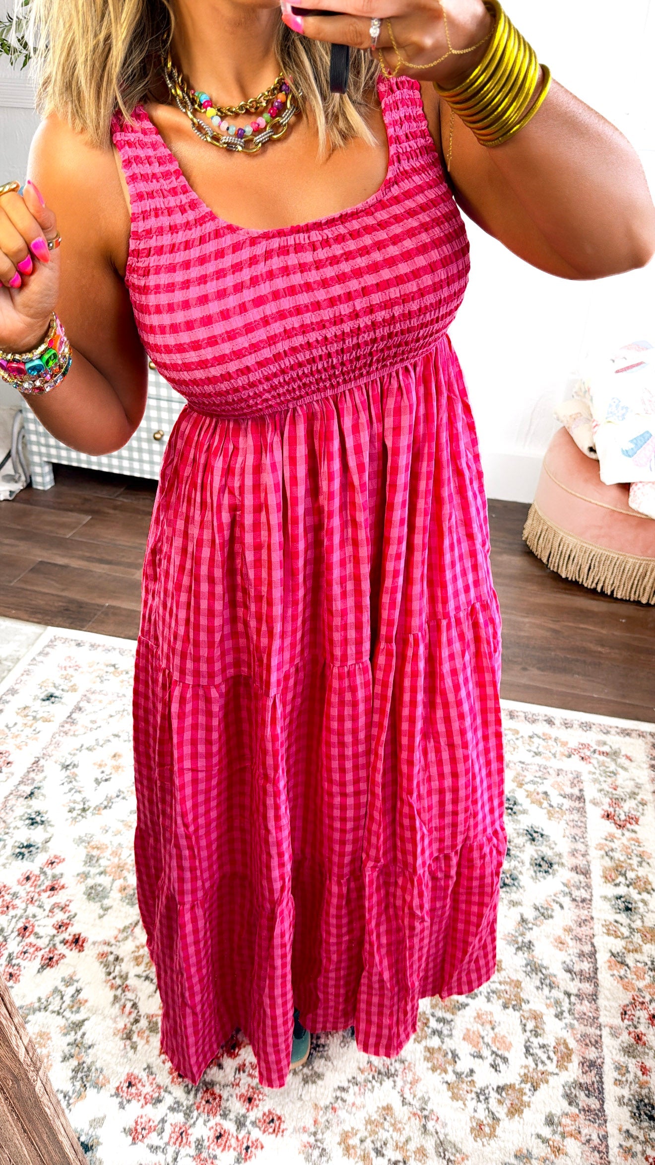Strawberry Lemonade Maxi Dress, Fuchsia