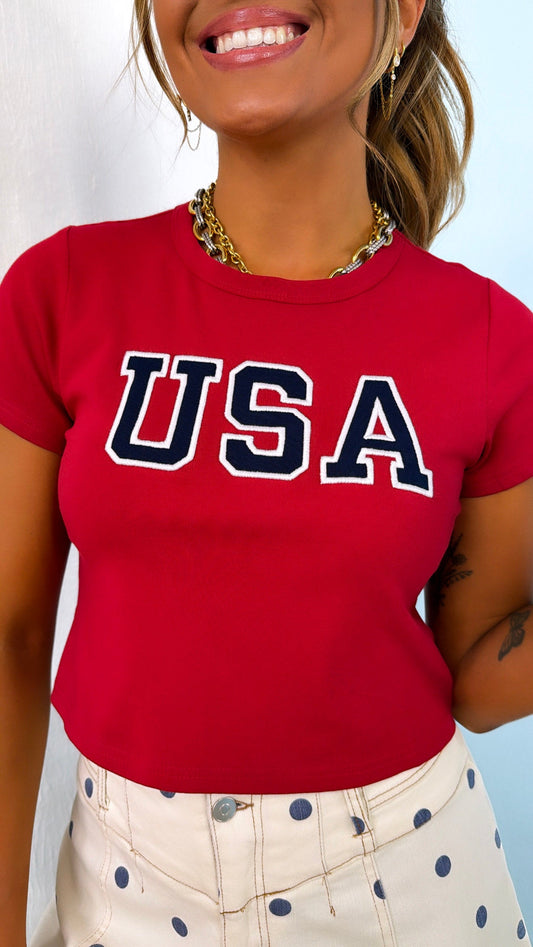 USA Graphic Tee, Red