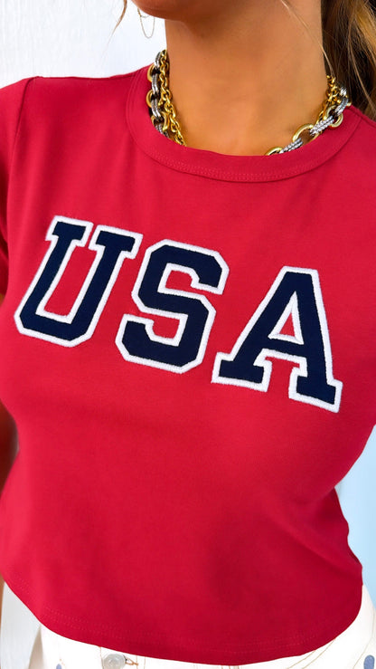 USA Graphic Tee, Red