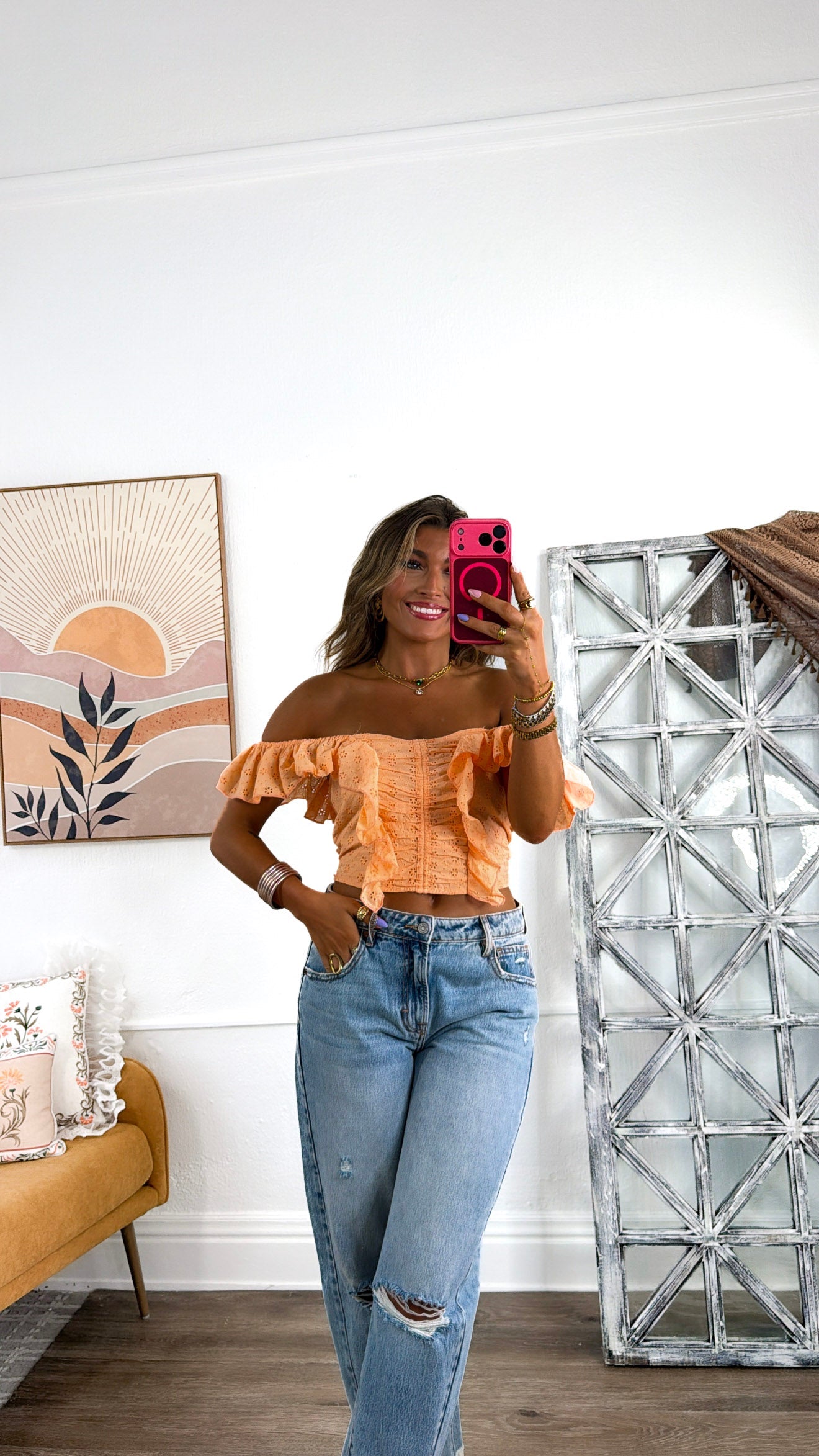Sunny Daze Tank Top, Peach Fuzz