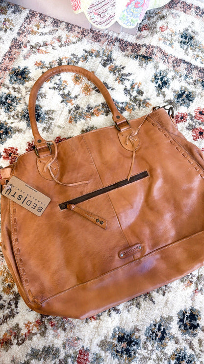 Rockaway Leather Tote, Tan Rustic