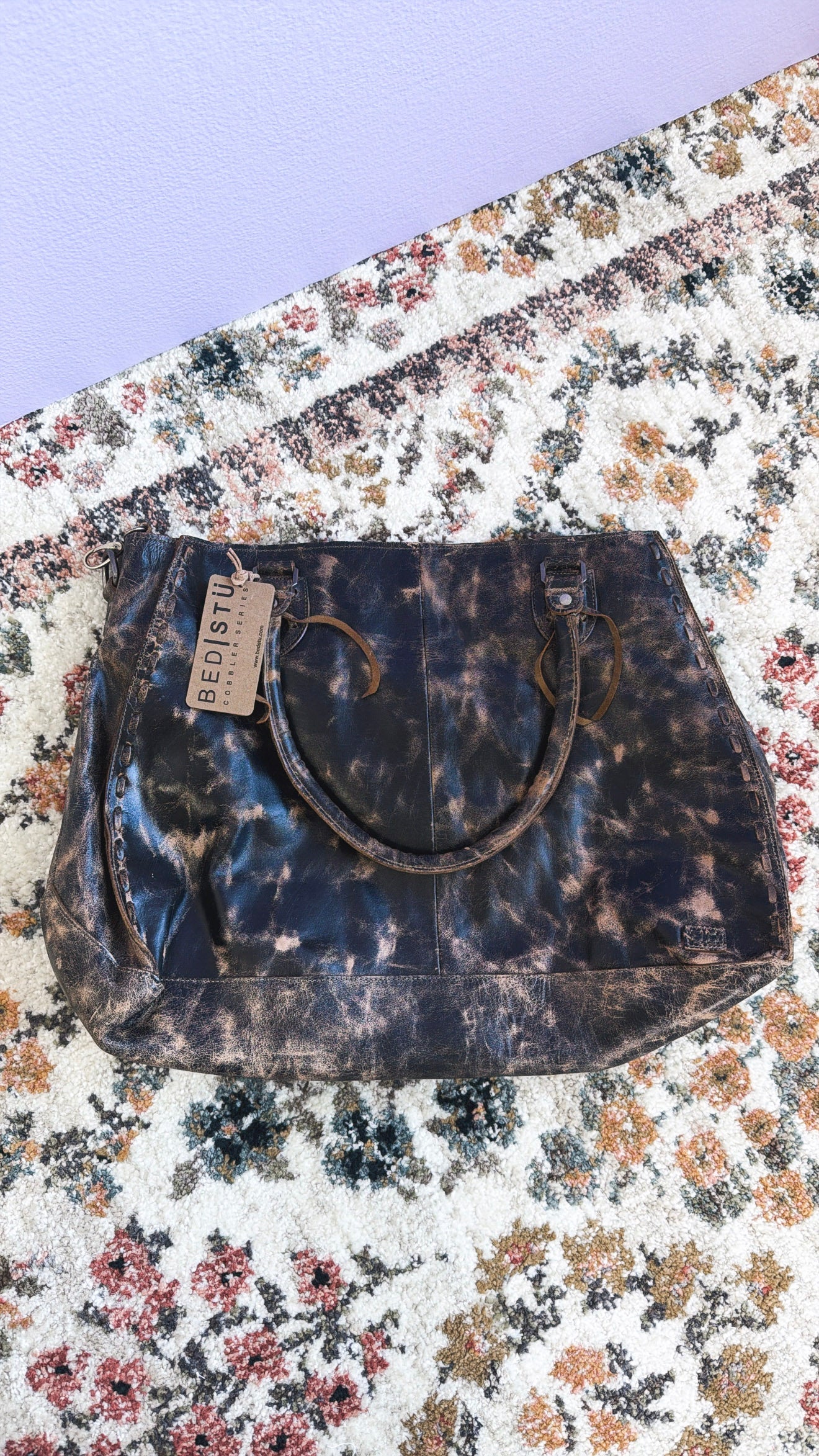 Rockaway Leather Tote, Black Luxe