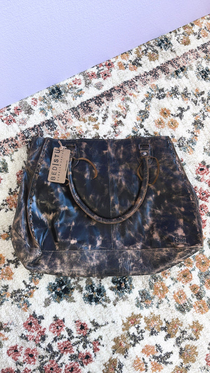 Rockaway Leather Tote, Black Luxe