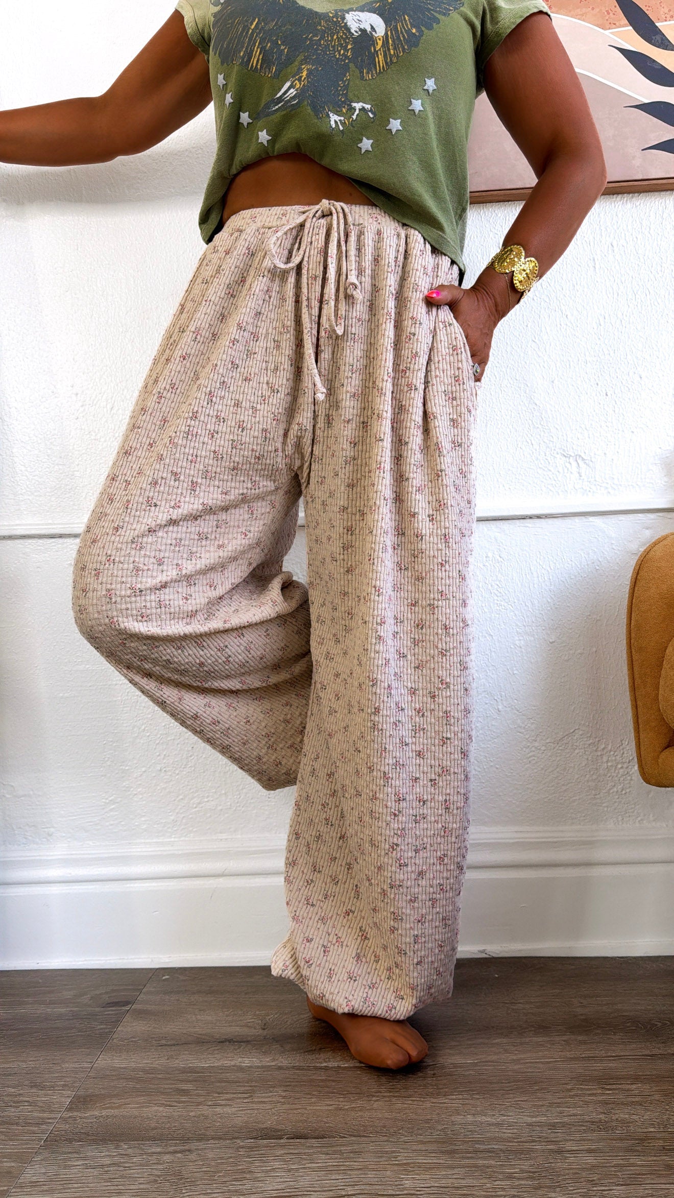 Westwind Jogger Pants, Almond Floral