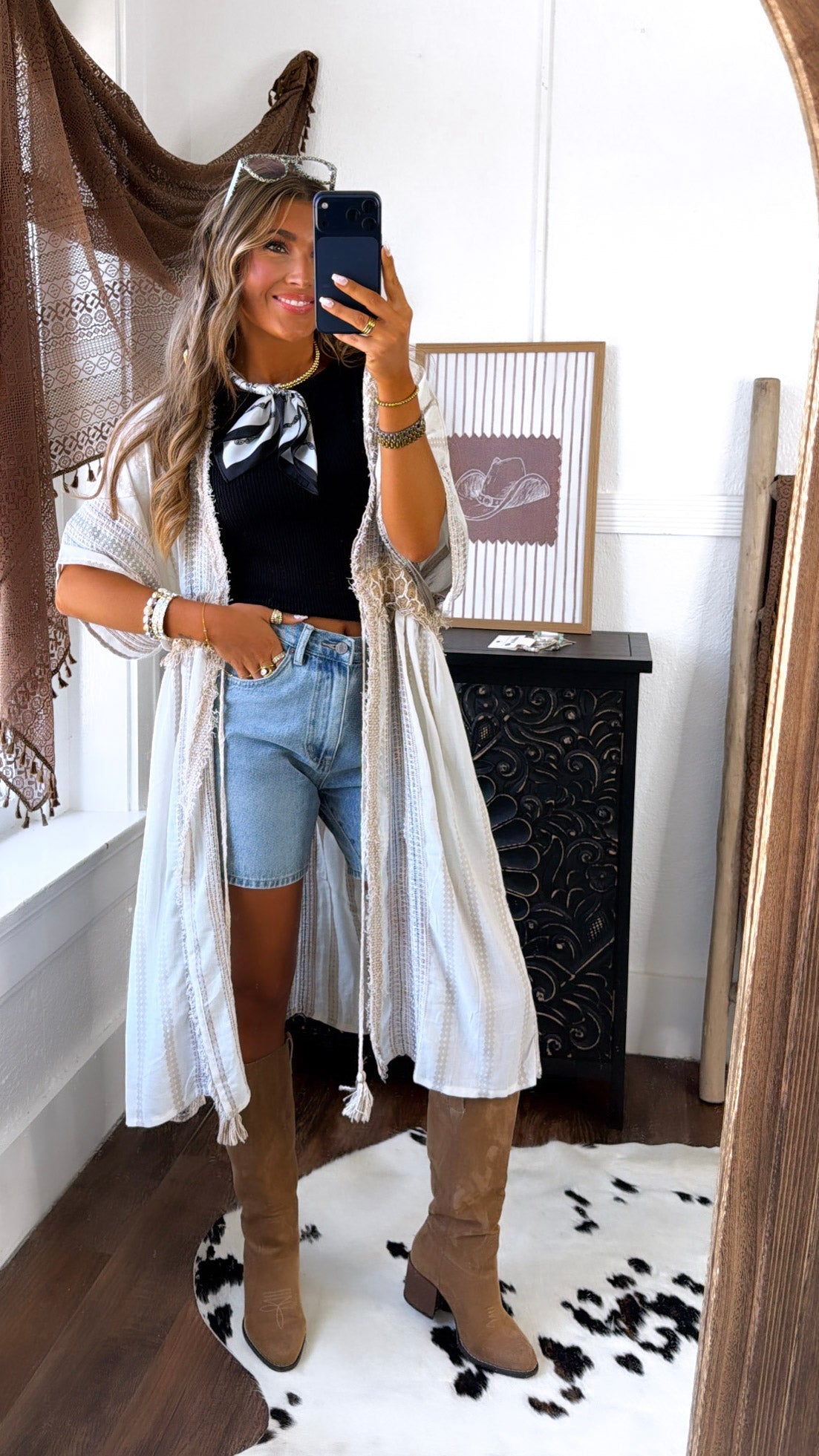 Saige Trail Kimono, Natural Multi