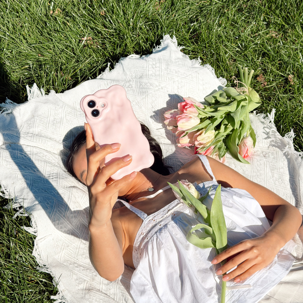 3D Bubble Phone Case - Powder Pink