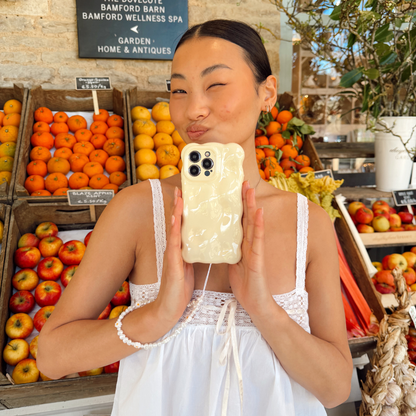 3D Bubble Phone Case - Butter Yellow