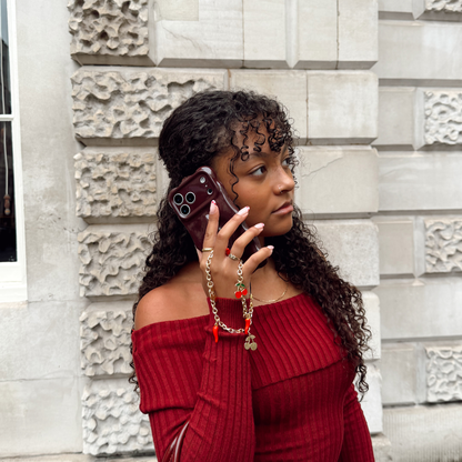 3D Bubble Phone Case - Burgundy