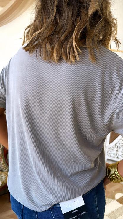 Ultra Soft Boxy Tee, Grey Brown
