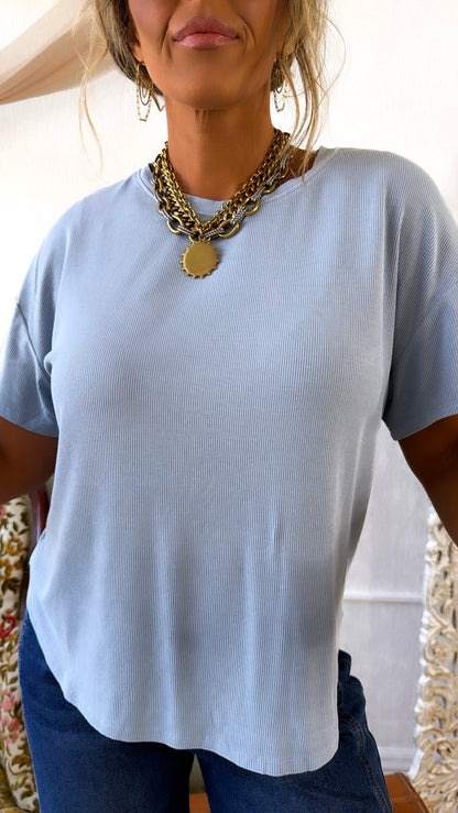 Ultra Soft Boxy Tee, Icy Blue