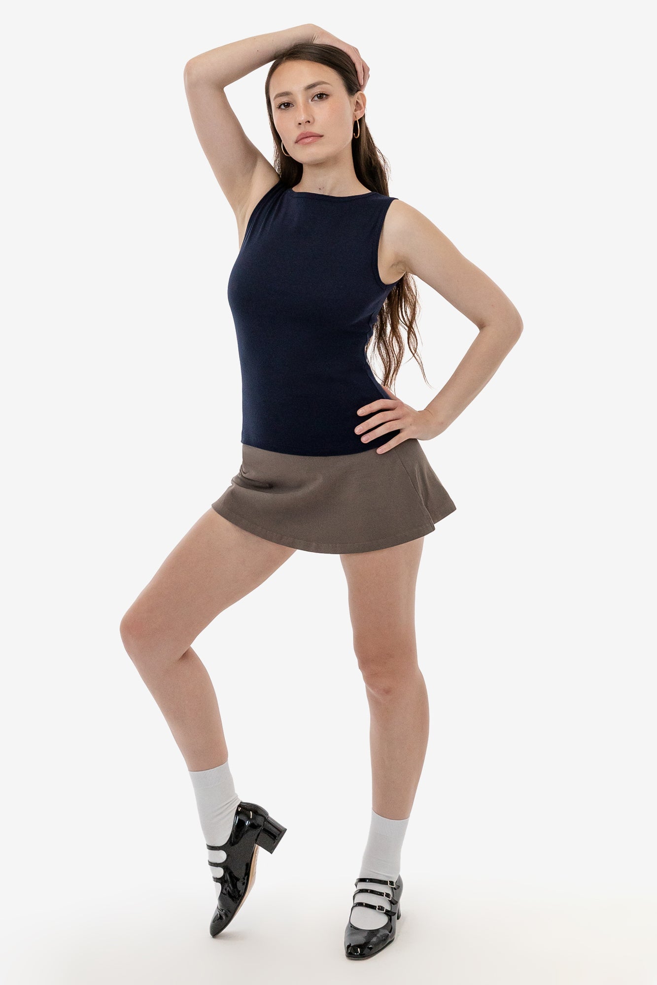 43045 - Baby Rib Sleeveless Boatneck Top