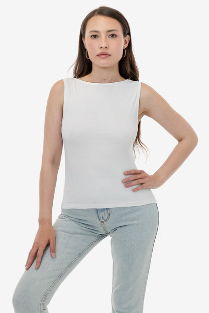 43045 - Baby Rib Sleeveless Boatneck Top