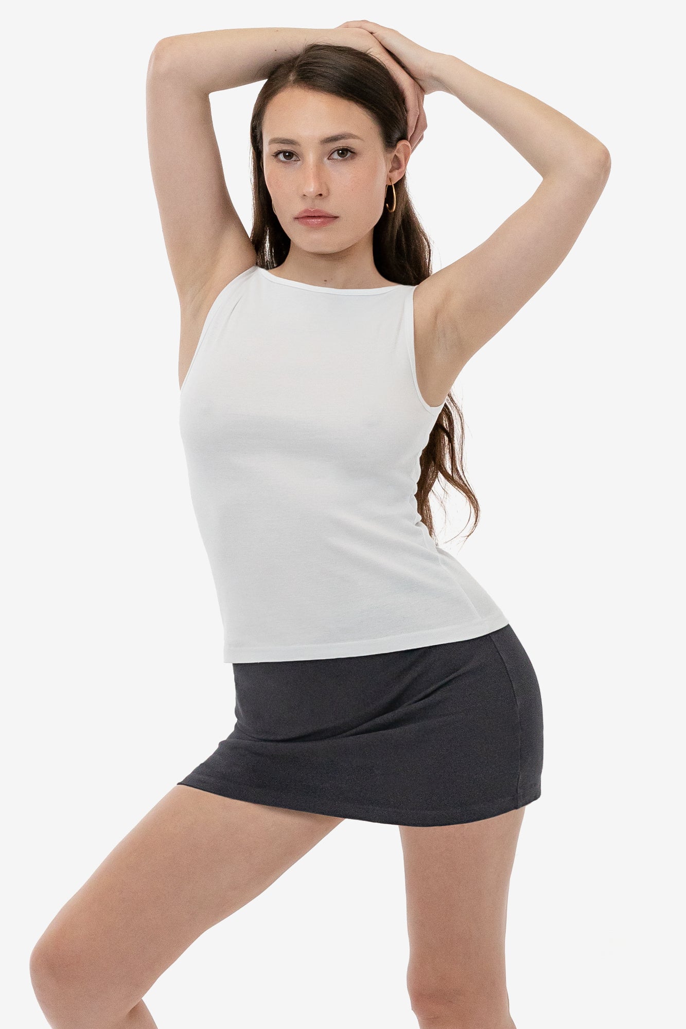 43045 - Baby Rib Sleeveless Boatneck Top