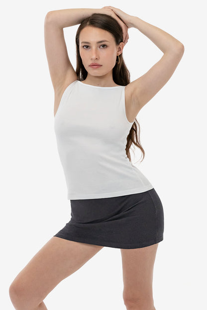 43045 - Baby Rib Sleeveless Boatneck Top