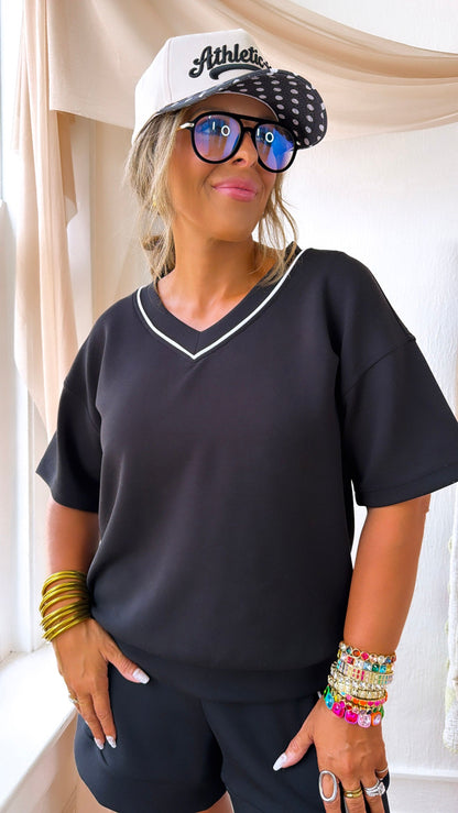 Take It Slow Two Piece Set, Black/Cream