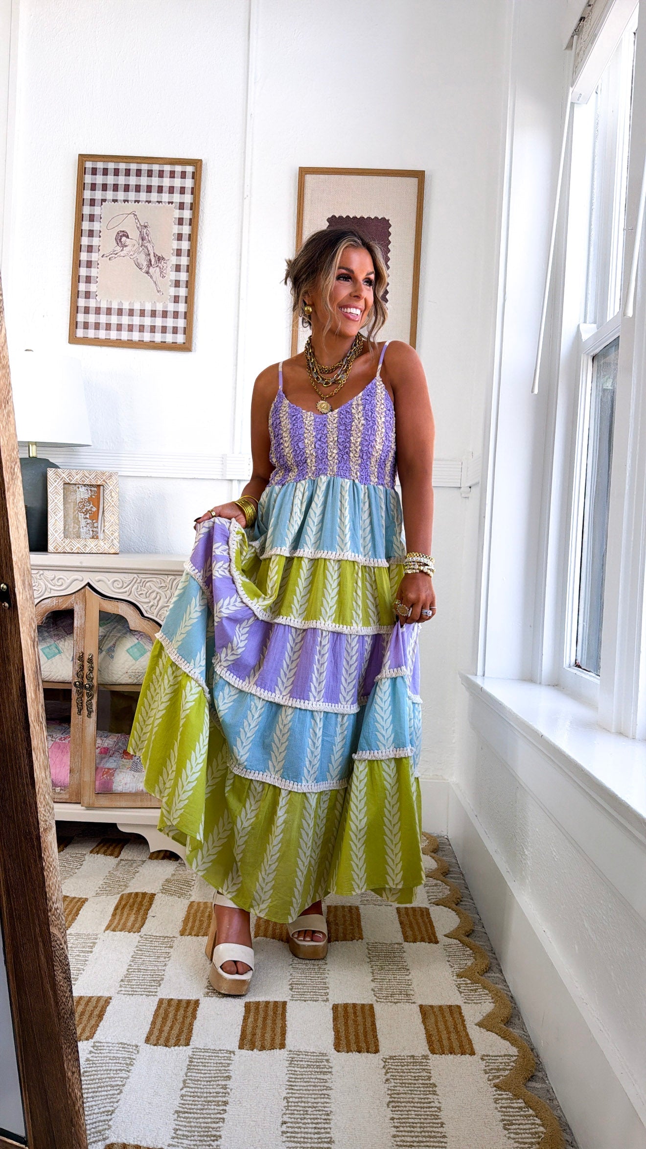 Summer Washed Maxi Dress, Lavender/Blue