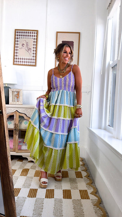Summer Washed Maxi Dress, Lavender/Blue