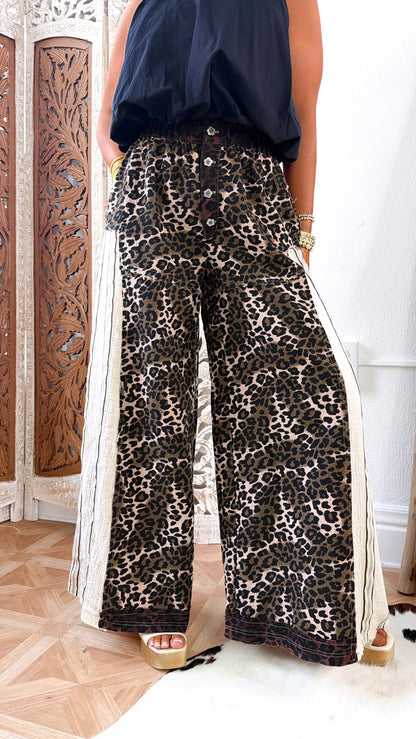 Street Style Leopard Pant, Chocolate