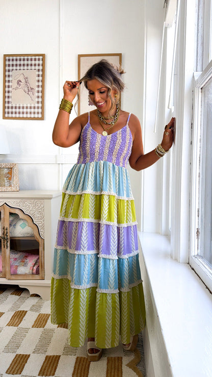 Summer Washed Maxi Dress, Lavender/Blue