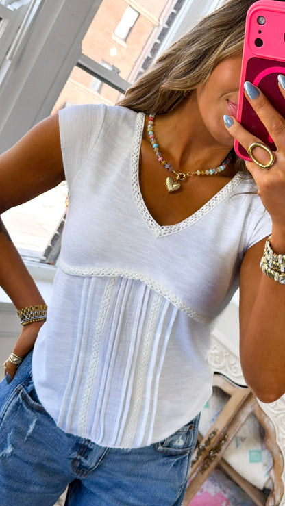 Studio Basic Knit Tee, Off White
