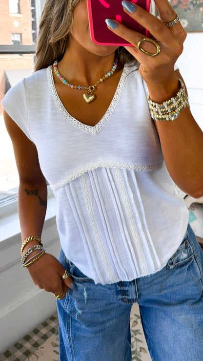Studio Basic Knit Tee, Off White