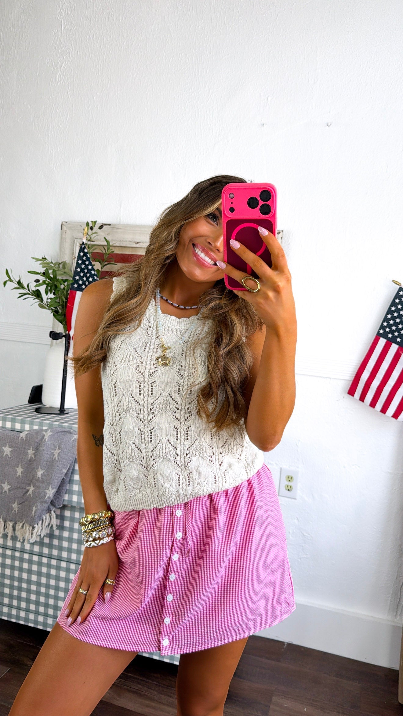 Sunny Dreams Crochet Button Up, Cream