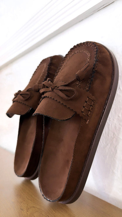 Vintage Meadow Slip on Sandals, Chocolate