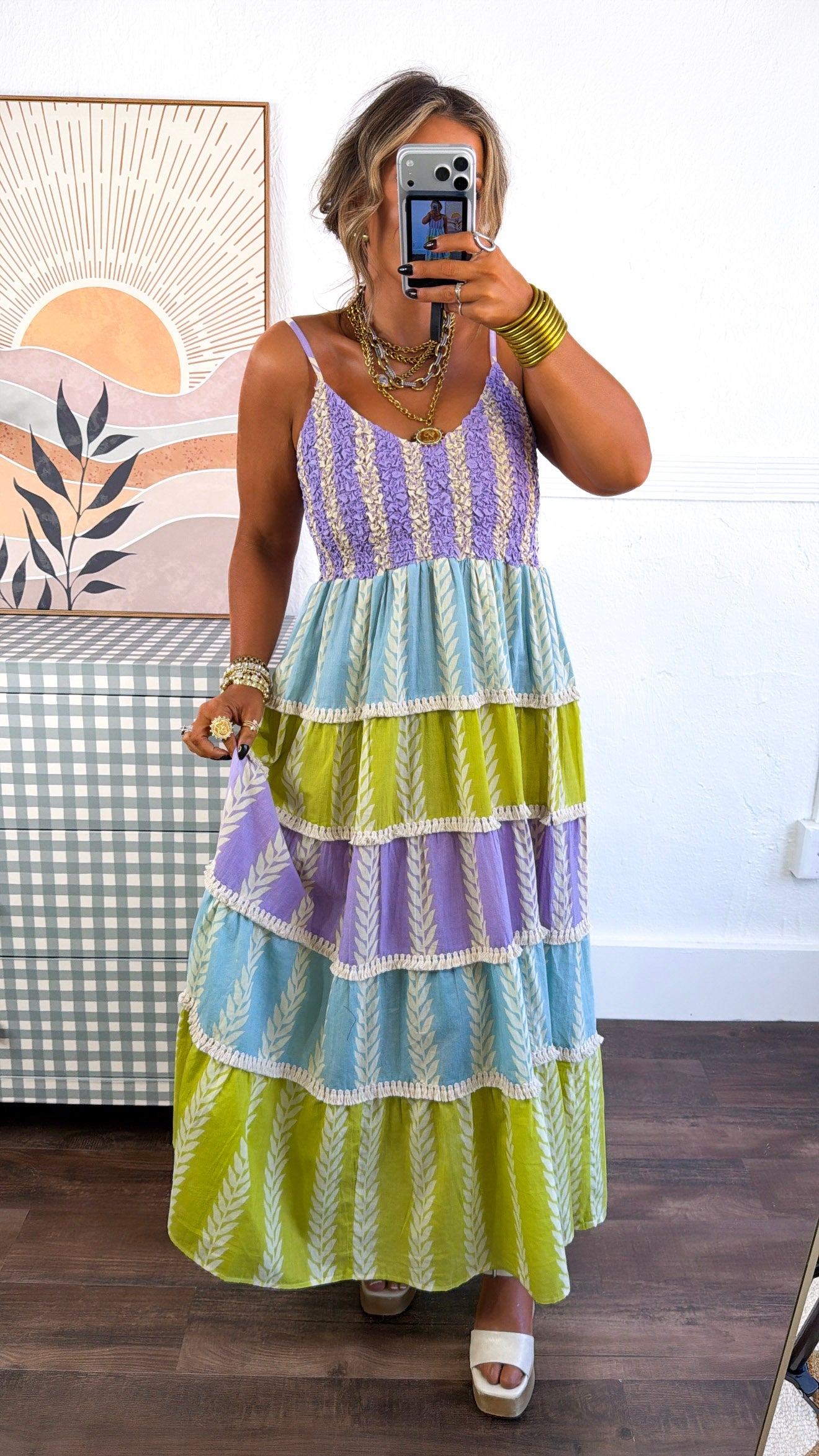 Summer Washed Maxi Dress, Lavender/Blue