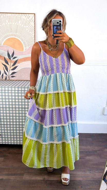 Summer Washed Maxi Dress, Lavender/Blue