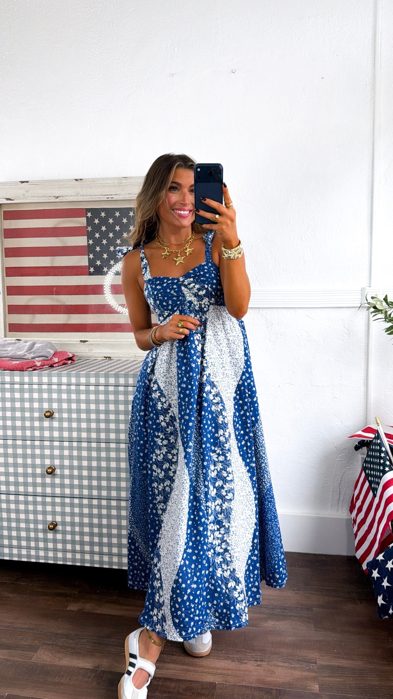 Starlit Stream Maxi Dress, Navy