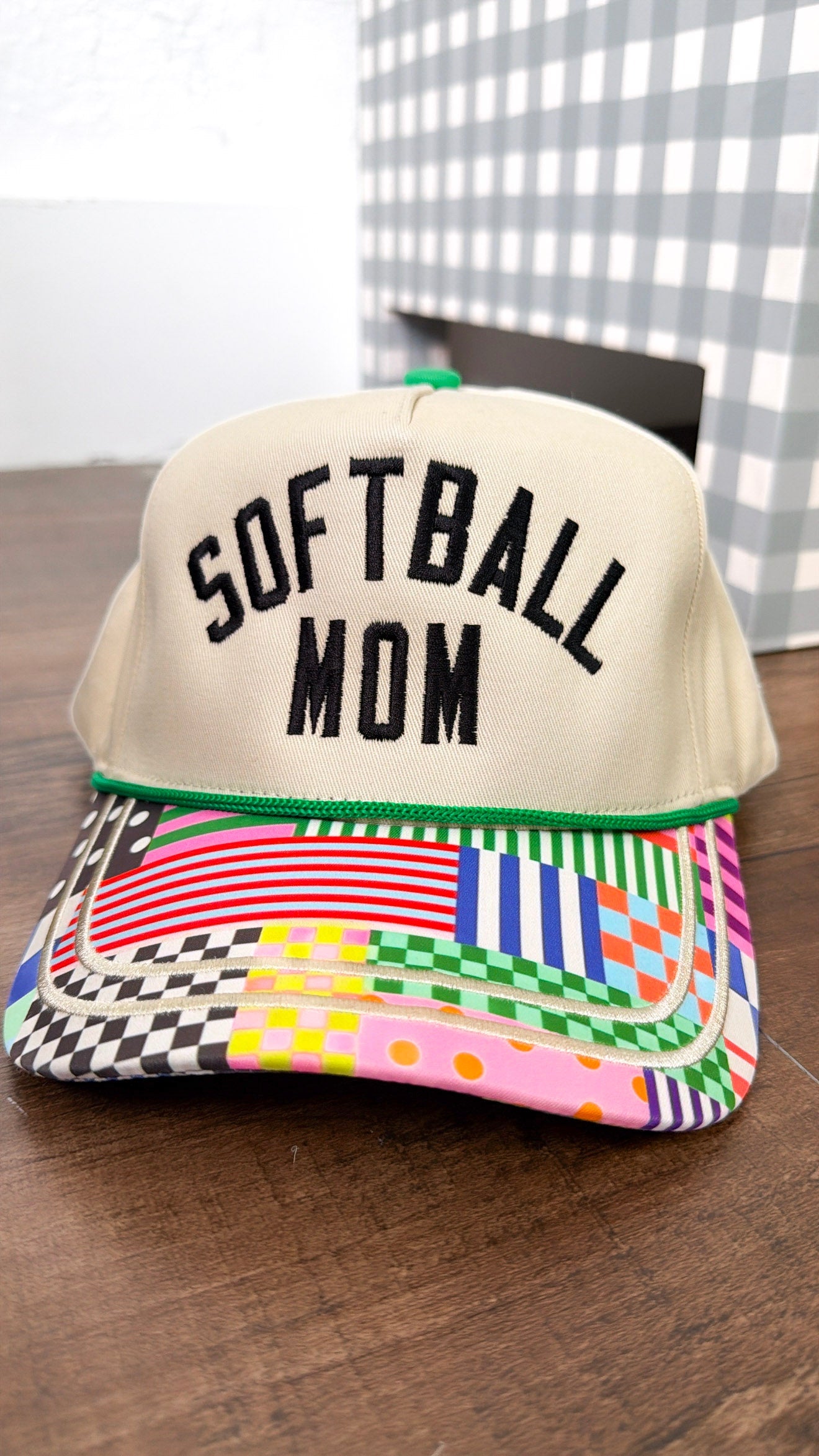Softball Mom Trucker Hat, Natural